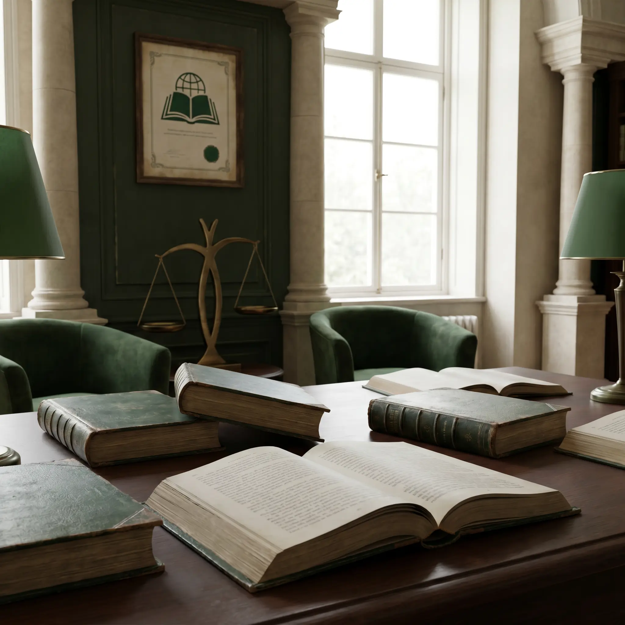 Law awareness desk with public responsibility reference materials